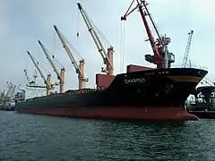 Le Charmey amarré dans le port de Casablanca au Maroc en 2016.