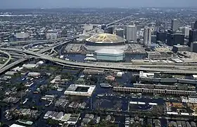 Vue aérienne après le passage de Katrina