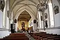 La nef de l’église Notre-Dame-de-la-Nativité.