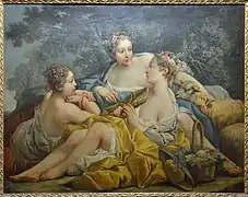 Nymphes jouant de la flûte, décor réalisé par François Boucher.