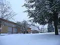 Neige au lycée Claude-Lebois (Saint-Chamond).