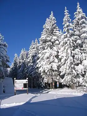 Vue aérienne de la station.