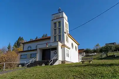 Nekoř : l'église hussite.