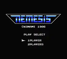 logo Nemesis, version occidentale du logo Gradius.