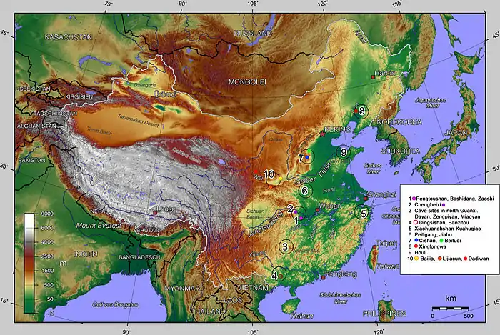 Carte géographique de la Chine.