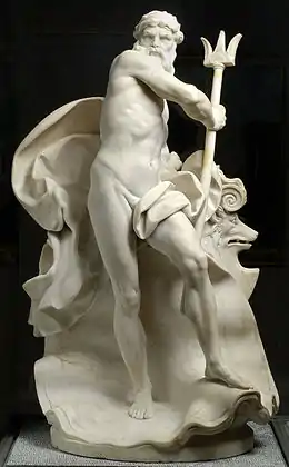Neptune, statue en marbre, Augustin Pajou, 1767, Musée des beaux-arts de Lyon.