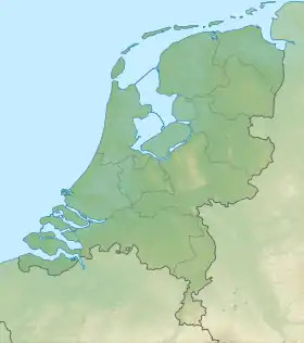 Carte en relief des Pays-Bas européens.