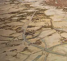 plan relief de 1863, canal et champs