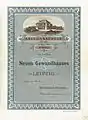 Obligation pour la construction de la deuxième Gewandhaus en date du 1. Juillet 1884