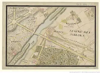 la plaine des Sablons vers 1800