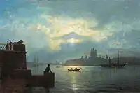 La Lune la nuit sur la Neva, 1898. Galerie d'art du kraï de Primorié Vladivostok Russie