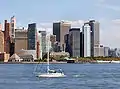 Manhattan, à travers la baie depuis le Liberty State Park.