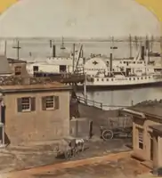 Image stéréoscopique de bacs à Hoboken, 1865