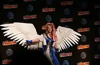 Déguisement amateur de Belldandy durant un concours au New York Comic Con 2016 à New York (États‑Unis).