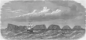 Gravure sur bois des îles Bounty - 1869