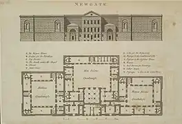 Un plan de la prison publié en 1800