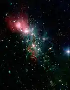 NGC 1333 dans le domaine de l'infrarouge par le télescope spatial Spitzer.
