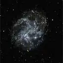 NGC 4395 dans le domaine de l'ultraviolet par le télescope spatial GALEX.