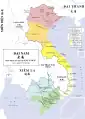 Royaume d'Annam/Viêt Nam, carte administrative (1838) après annexion de la province cambodgienne de Tây Thành