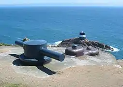 Cloches et télémètre de coïncidence (en) blindé de la batterie Lothringenbatterie Lothringen du mur de l'Atlantique.