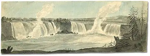 Niagara Falls, Ontario par Elizabeth Simcoe, été 1792
