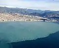 Séparation Eau douce Eau salée en Méditerranée à Nice après une grosse averse de montagne