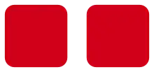 Image représentant deux carrés rouges aux coins arrondis.