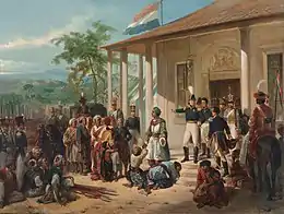 L'arrestation du prince Diponegoro, tableau de Nicolaas Pieneman (1835).