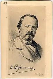 Portrait de Nicolas Defrêcheux, 1877 (Eau-forte et pointe sèche; Inv. Delchevalerie no 82 ; 12,5 × 7 cm), Liège, Musée de la Vie wallonne