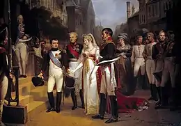 Napoléon recevant la Reine de Prusse à Tilsit, le 6 juillet 1807, 1837, Versailles