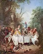 Nicolas Lancret, Le déjeuner au jambon, 1735.