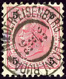 Timbre autrichien, bilingue annulé en 1898.