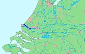 Situation du canal sur une carte du sud-ouest des Pays-Bas.