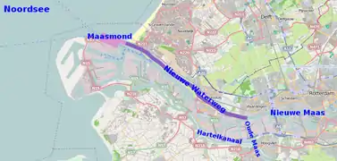 voie navigable à l'est de Rotterdam.