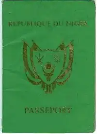 Couverture d'un passeport nigérien