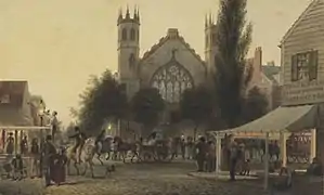 Tableau représentant l'église vers 1837.