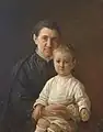 Portrait de sa femme (née Eudoxie Fokine) et de son fils Sergueï (1877-1931) par Gay en 1891 (musée Russe)