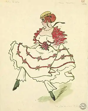 Nina Myral dans "La revue des Folies Bergère"de Michel Carré et André Barde, 1913.