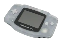 Console Game Boy Advance blanche légèrement transparente.