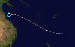 Trajectoire du cyclone.