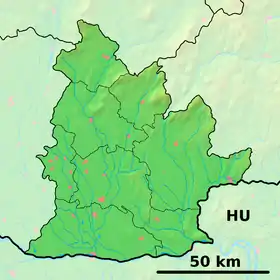 Voir sur la carte topographique de la région de Nitra