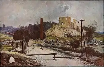 Coucy-le-Château après la destruction allemande (mars 1917).