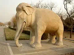 Statue de pierre d'Éléphant
