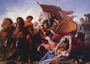 Antiochos IV tombe de son char pendant une bataille contre les Judéens