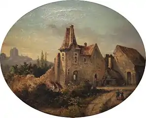 Ancien manoir de Margon par Louis Moullin , musée de Nogent-le-Rotrou.