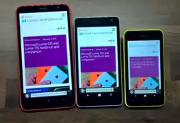 Un ensemble de smartphones Nokia/Microsoft Lumia ardoise.