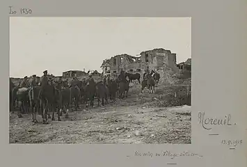 Ruines du village en 1918.