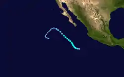 Parcours de la tempête tropicale Norma