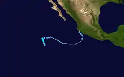 Parcours de la tempête tropicale Norman