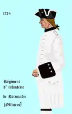 officier du régiment de Normandie de 1734 à 1757